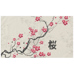 Oriental Style Sakura Cherry Blossom Art Tablecloth