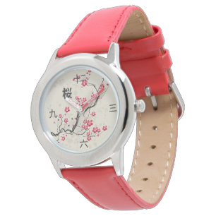 Oriental Style Sakura Cherry Blossom Art Watch
