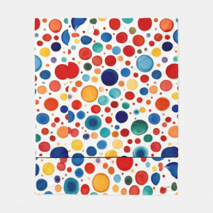 oriental style water color polka dots art fleece blanket