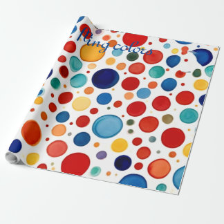 oriental style water colour polka dots art wrapping paper