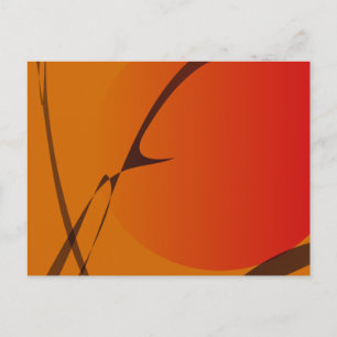 Oriental Sunset Japanese Wood Block Print Style Postcard