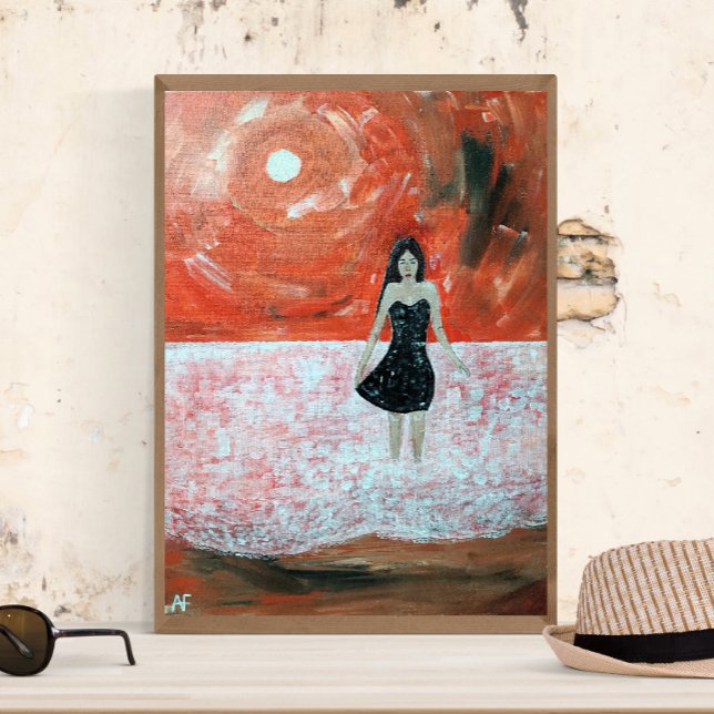 Oriental Sunset Painting by Alfred Fox Canvas Print (Not Actual Size)