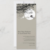 Oriental Swallows Moonlight Asian Wedding Invite