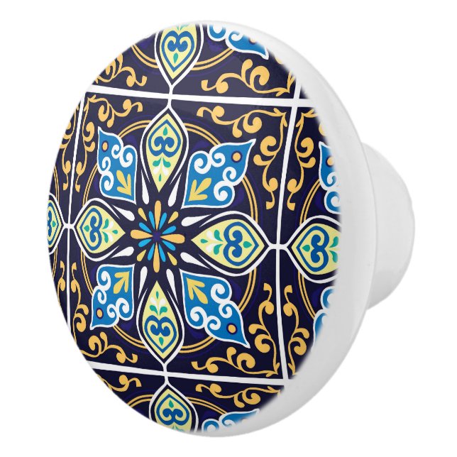 💙💛Oriental tiles, Azulejos  Ceramic Knob (Right)