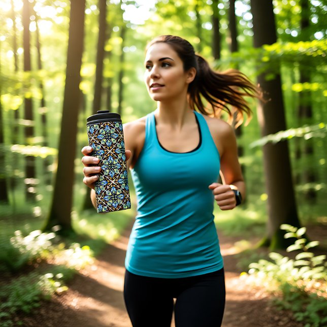 Oriental tiles, Azulejos diagonal  Thermal Tumbler (Oriental tiles, Azulejos diagonal Thermal Tumbler)