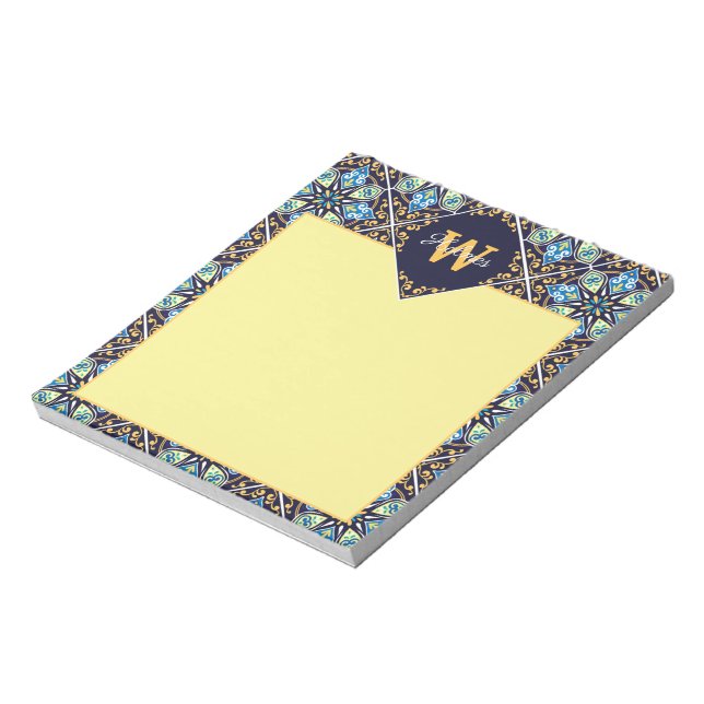 Oriental tiles, diagonal Azulejos  Notepad (Rotated)