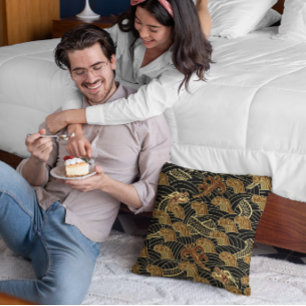 Oriental Traditional Hidden Dragon Art Throw Pillow