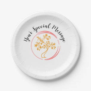 Oriental Tree of Life Survivor Party Paper Plate
