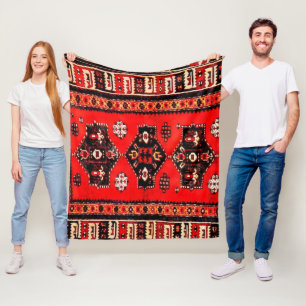 Oriental tribal pattern fleece blanket
