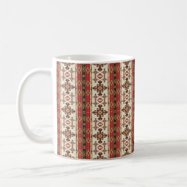 Oriental Turkish Pattern Red and Brown Coffee Mug (Left)