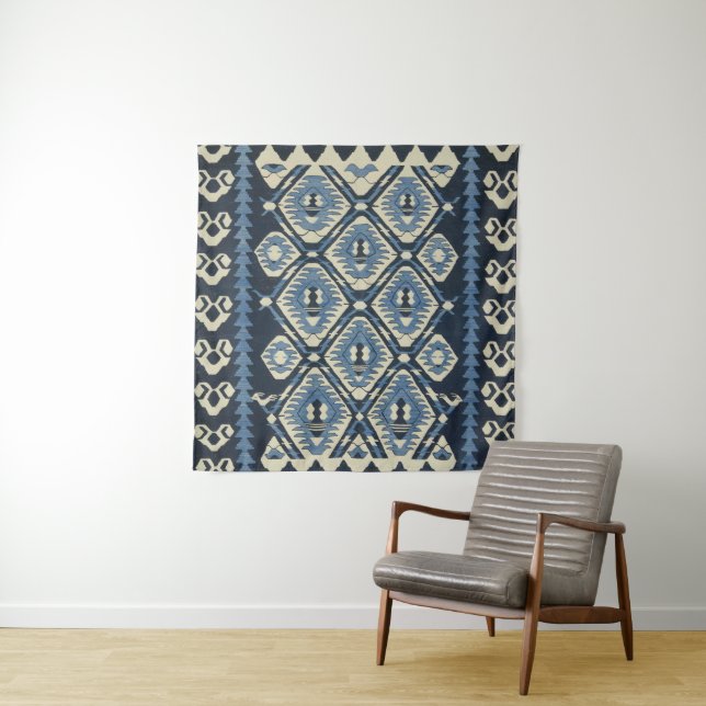 Oriental Turkish Persian Carpet Blue Tapestry (In Situ)