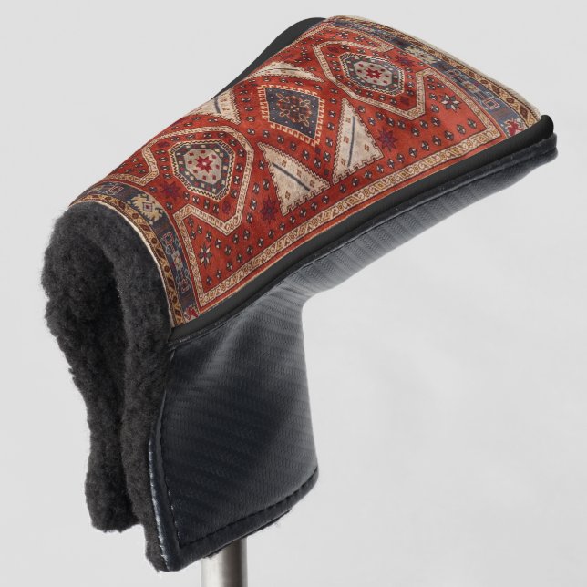 Oriental Turkish Persian Carpet Red Golf Head Cover (3/4 Front)