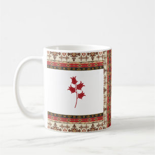 Oriental Turkish style Red And Brown with Tulips Coffee Mug