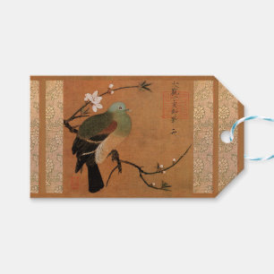 Oriental vintage art bird and cherry blossom gift tags