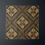 Oriental Vintage Damask pattern - Black and gold Tapestry<br><div class="desc">Oriental Vintage Damask pattern - Black and gold</div>