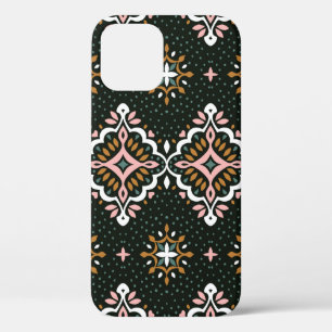 Oriental vintage damask pattern. Talavera pottery. iPhone 12 Case