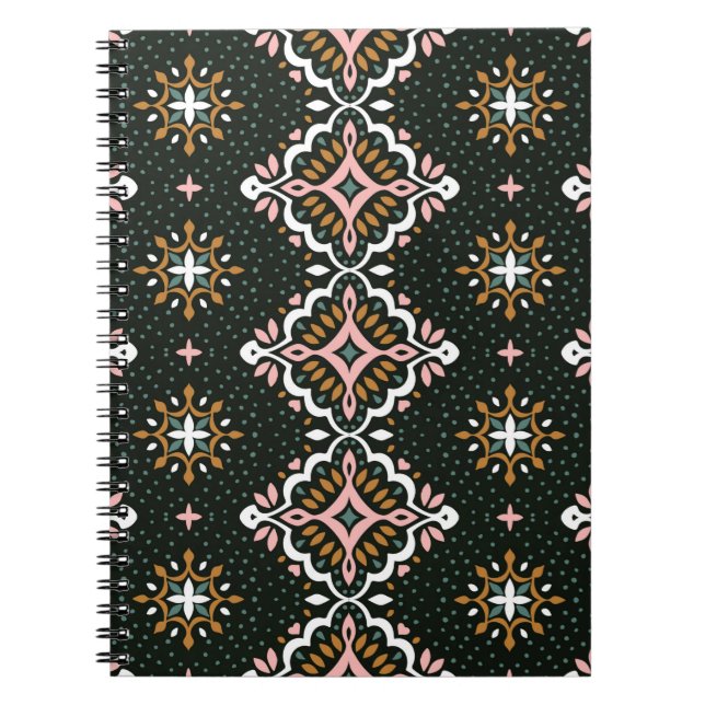 Oriental Vintage damask pattern. Talavera pottery. Notebook (Front)
