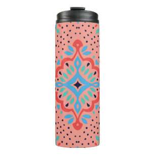 Oriental Vintage damask pattern. Talavera pottery. Thermal Tumbler