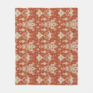 Oriental Vintage Ikat geometric damask pattern Fleece Blanket