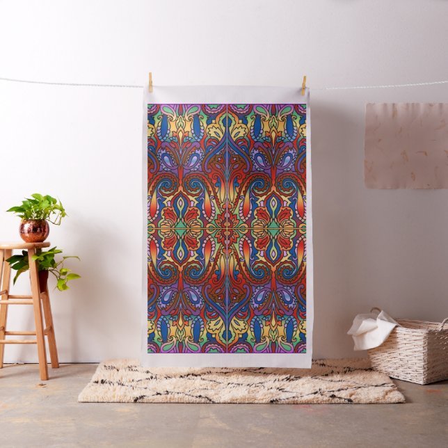 Oriental Watercolor Pattern I + your ideas Fabric (In Situ)