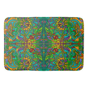 Oriental Watercolor Pattern V + your ideas Bath Mat
