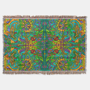 Oriental Watercolor Pattern V + your ideas Throw Blanket