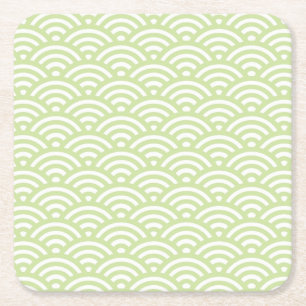 Oriental wave background square paper coaster