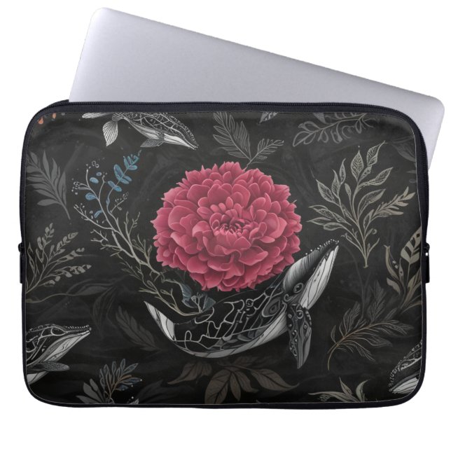 oriental whale pouch laptop sleeve (Front)