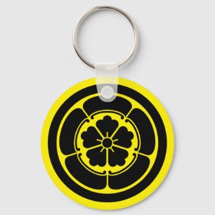 Oriental Yellow Black Oda Japan Mon Vector Art Keychain