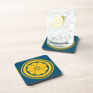 Oriental Yellow Blue Sakai Japan Mon Art Coaster