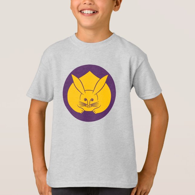 Oriental Yellow Purple Japan Rabbit Mon Art T-Shirt (Front)
