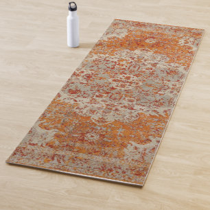 Oriental yoga carpet orange mat