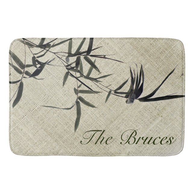 Oriental Zen Accent Bamboo Personalized Bath Mat (Front)