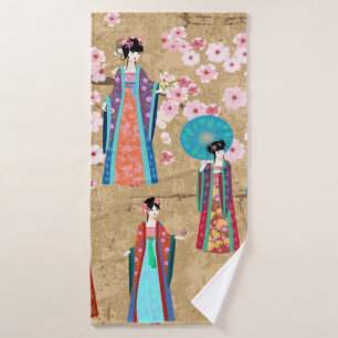 Orientale fille en retro costumejapanese, chinois,