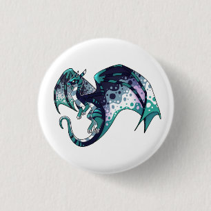Oriented AroAce Pride Dragon 1 Inch Round Button