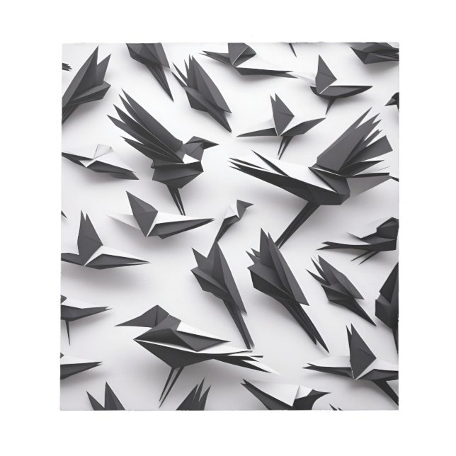 Origami Art - A Majestic Flock of Crows Notepad (Front)