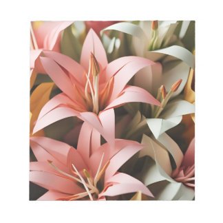 Origami Art-Blooms of Elegance: Symphony of Lilies Notepad