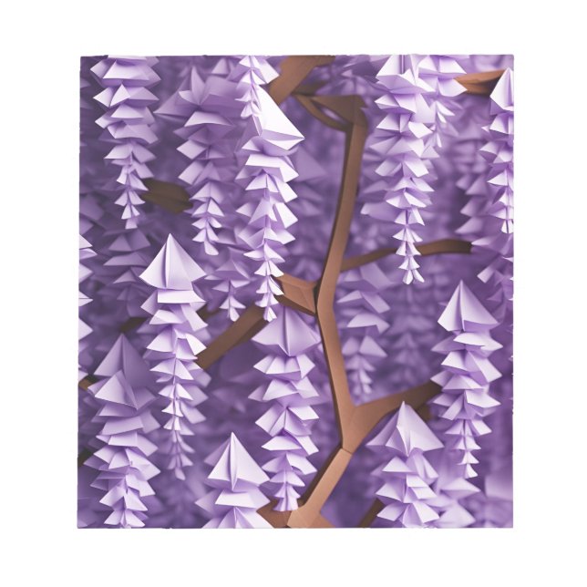 Origami Art - Cascading Elegance: The Wisteria Notepad (Front)