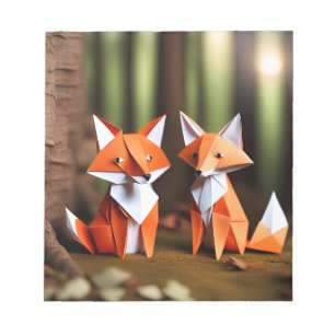 Origami Art - Duo of Wilderness: Foxes  Notepad