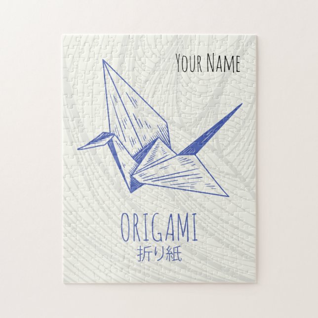 Origami Art Japanese Folding Art Retro Crane Jigsaw Puzzle (Vertical)