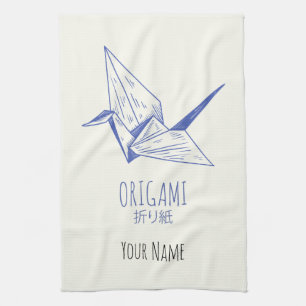 Origami Art Japanese Folding Art Retro Crane Kitchen Towel