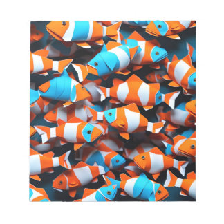 Origami Art - Nautical Harmony: Clownfish Ballet  Notepad