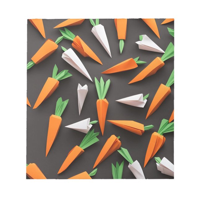Origami Art -Pint-sized Perfection: Carrots Notepad (Front)