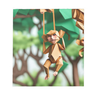 Origami Art - Whimsical Mischief: Playful Monkey Notepad