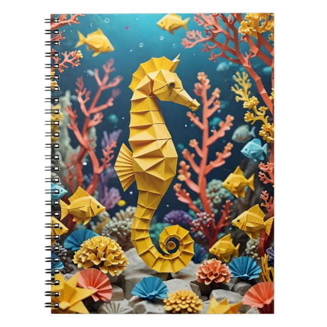 Origami Back To School Seahorse Notebook (Front)