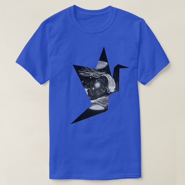 Origami bird crane design fish T-Shirt (Design Front)