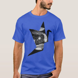 Origami bird crane design fish T-Shirt