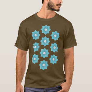 Origami blue flowers  T-Shirt