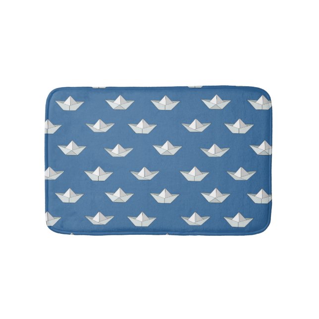 Origami Boats On The Water Pattern Bath Mat (Front)