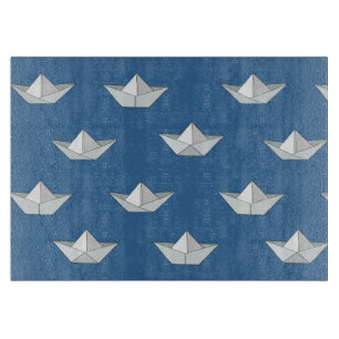 Origami Boats On The Water Pattern Cutting Board